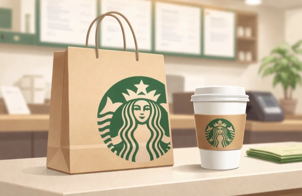 Thumbnail bài viết: Starbucks bắt đầu tính phí túi giấy mang đi. Tại sao các công ty nhà hàng lại tính phí này ?